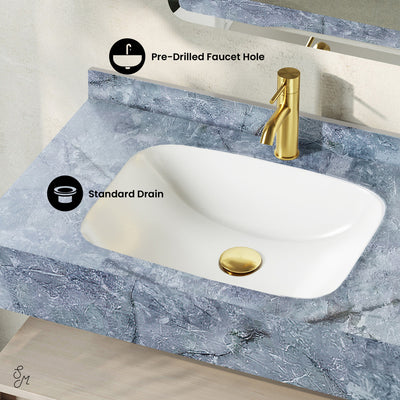 Avancer 36" Wall-Mounted Bathroom Vanity in White Oak with Blue Celeste Sink Top