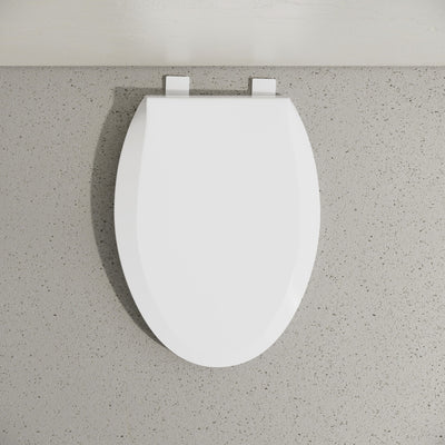 Elongated Toilet Seat with Toddler Seat Built In, Family Toilet Seat in Glossy White