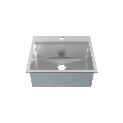 Ravi Single Basin 25 x 22 Topmount Kitchen Workstation Sink