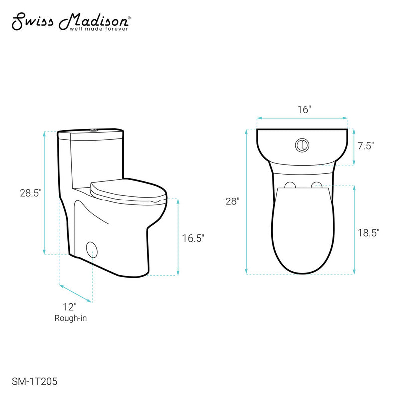 Sublime One-Piece Elongated Toilet Dual-Flush 1.1/1.6 gpf