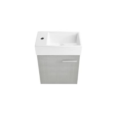 Colmer 18 Single, Brushed Gray, One Cabinet, Bathroom Vanity