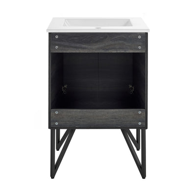 Annecy 24" Freestanding Bathroom Vanity in Black Walnut with Sink Top