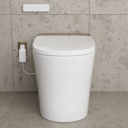 Hugo O Smart Toilet 12" Rough-in ADA Height in Glossy White with Integrated Tank, Auto Open/Close Lid, Foam Shield, UV Sterilization