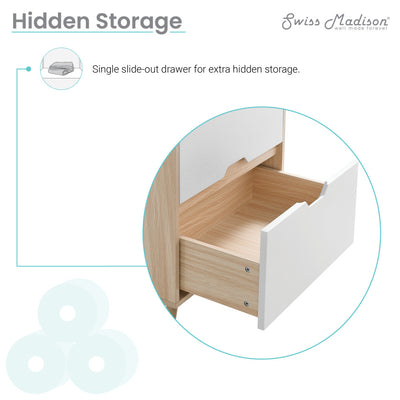 Brusque 24" Freestanding Bathroom Vanity in Natural Oak with Sink Top