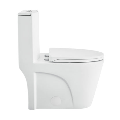 St. Tropez One-Piece 14" Rough-in 1.1/1.6 GPF Dual Top Vortex Flush Elongated Toilet in Matte White
