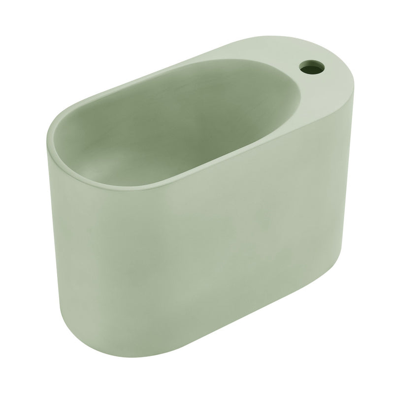 Terre 18" Right Side Faucet Wall-Mount Bathroom Sink in Palm Green