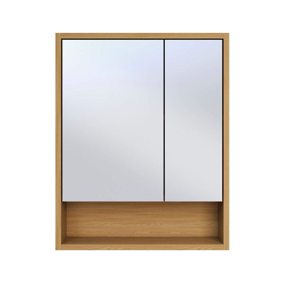 Delice 24 x 30 Rectangular Wall Mount Medicine Cabinet in Oak with Open Shelf