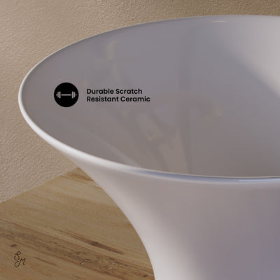 Ivy 16.5" Round Vessel Sink in Glossy White