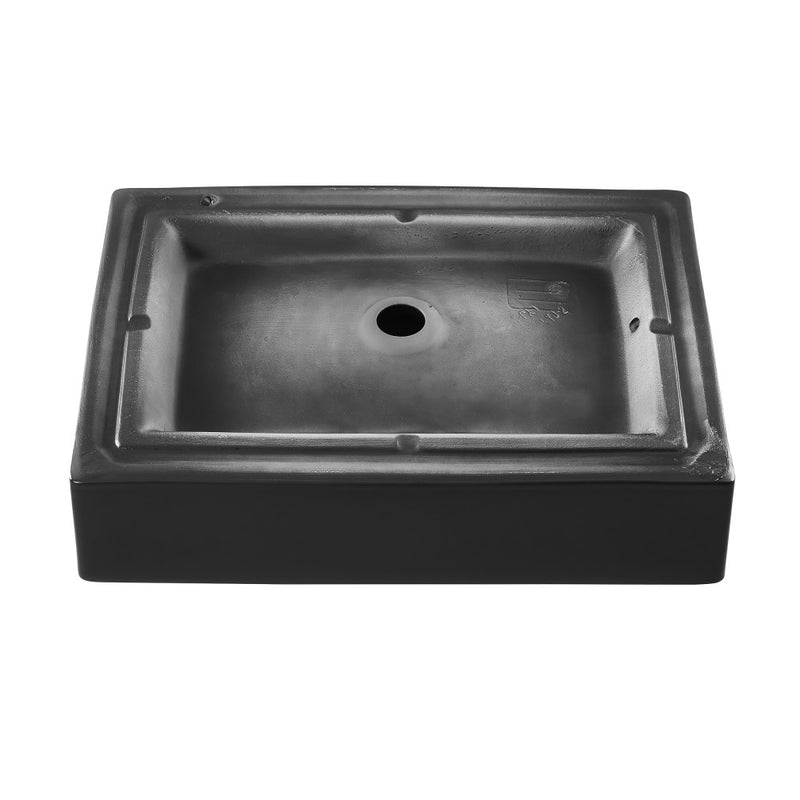 Voltaire Ceramic Rectangle Vessel Sink, Matte Black