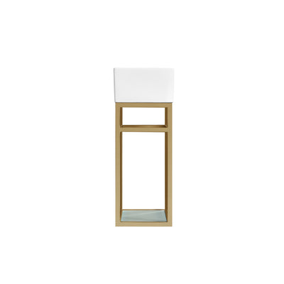 Pierre 19.5 Single, Open Shelf, Gold Metal Frame Bathroom Vanity