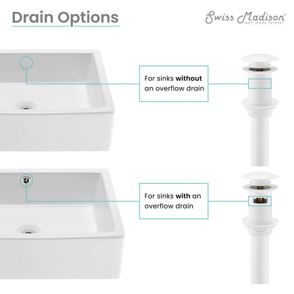 Residential Non-Overflow Pop Up Sink Drain 1.75 in Matte White