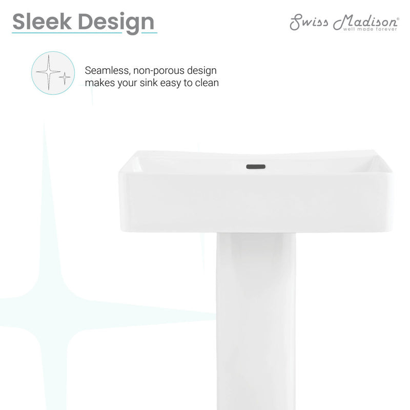 Concorde Square Two-Piece Pedestal Sink