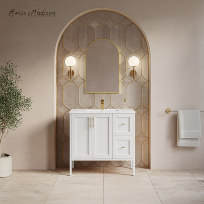 Forme 36" Modular Freestanding Bathroom Vanity with Sink Top in White