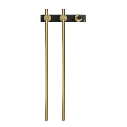 Monaco 2-Bar Electric Towel Warmer with Timer in Brushed Gold