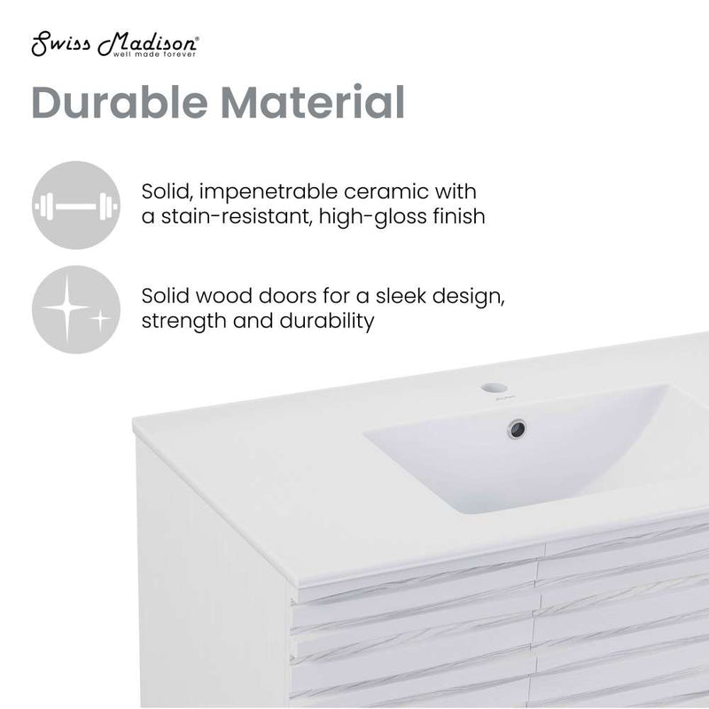 Cascade 36" Freestanding Bathroom Vanity in Natural oak with Sink Top