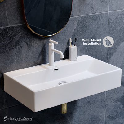 Claire 30" Rectangle Wall-Mount Bathroom Sink