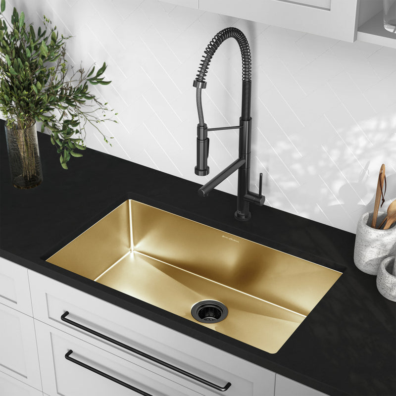 Rivage 32 x 19 Stainless Steel, Single Basin, Undermount Kitchen Sink, Gold