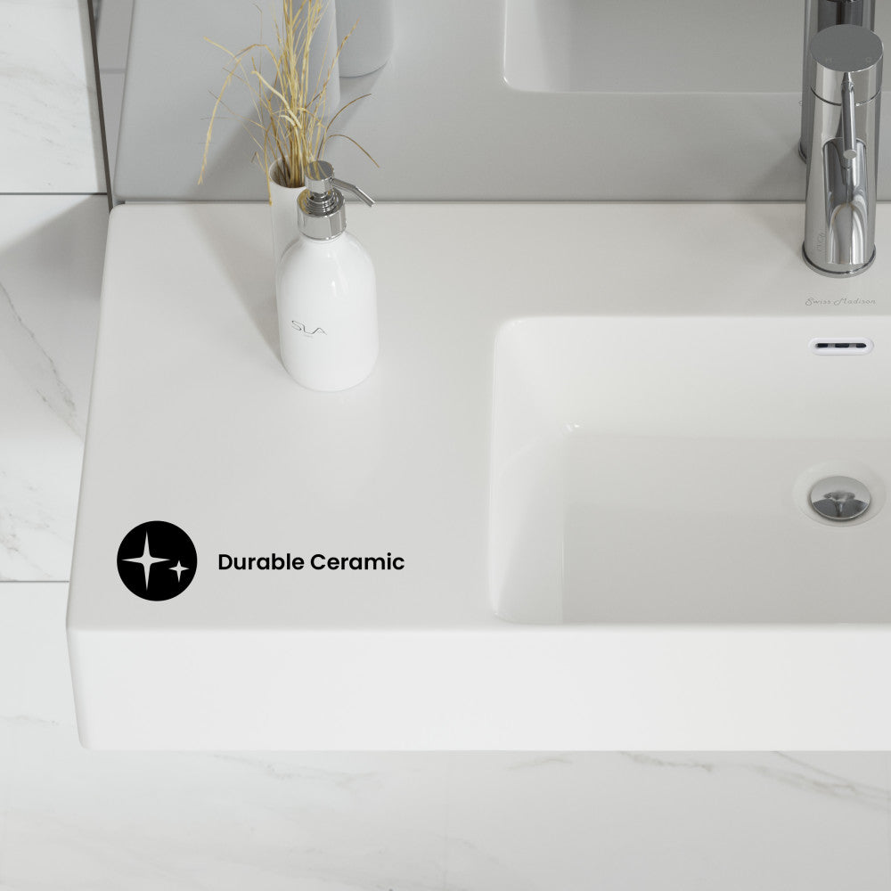 St. Tropez 30" Rectangle Wall-Mounted Sink with Right Side Faucet Mount