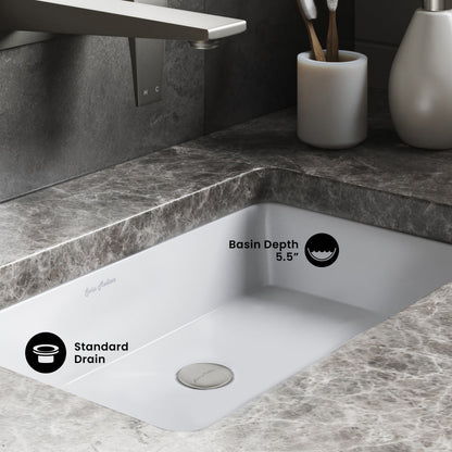 Voltaire 21 Rectangular Under-Mount Bathroom Sink