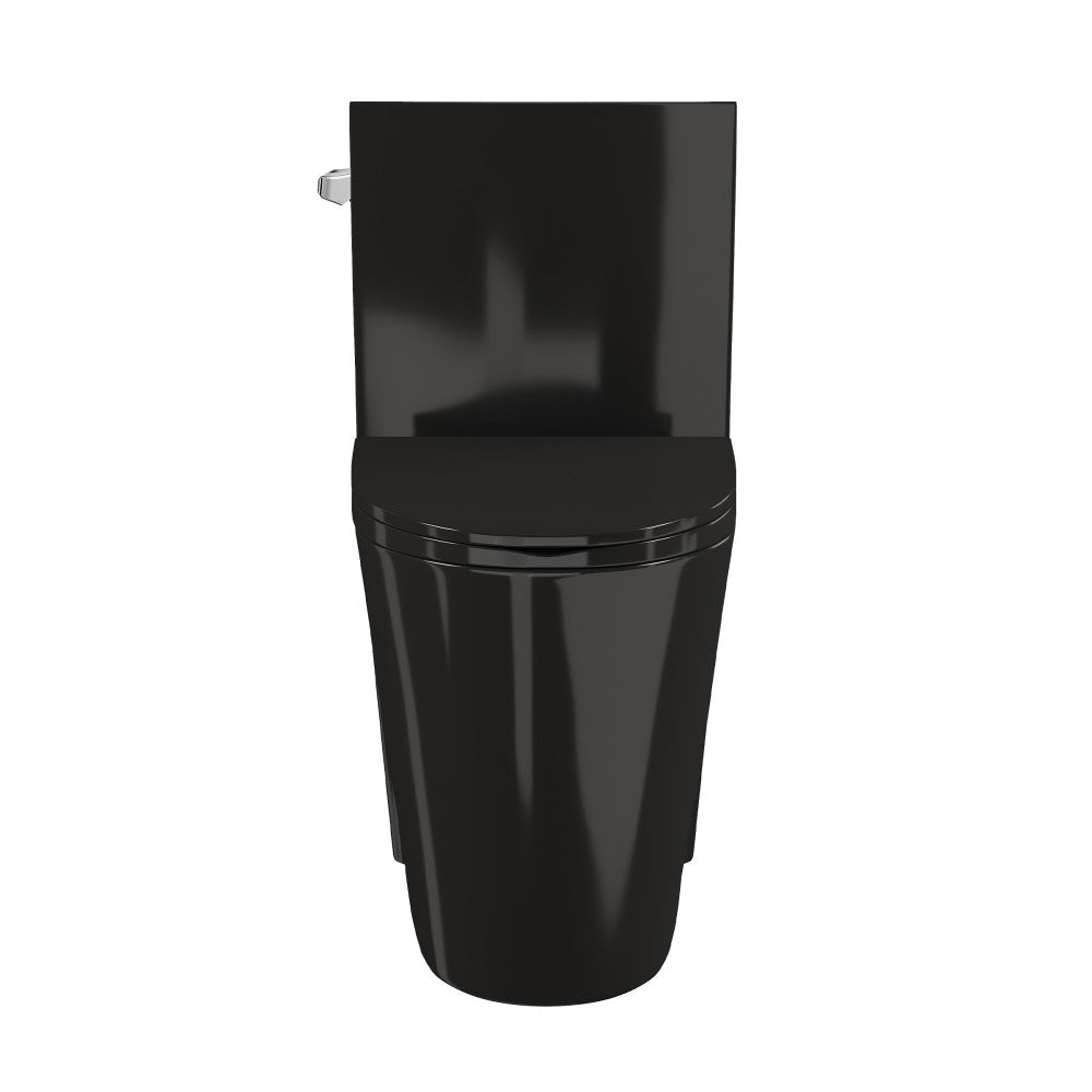 St. Tropez One-Piece 10" Rough-in 1.28 GPF Left-Hand Flush Elongated Toilet in Glossy Black