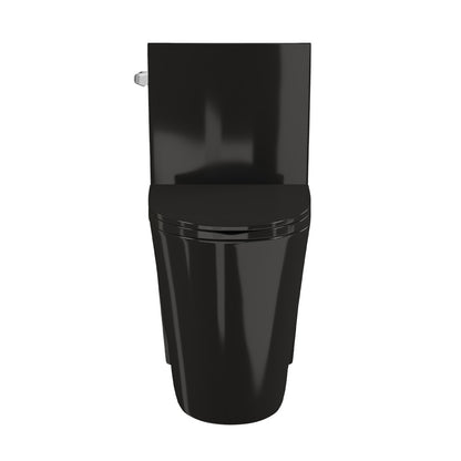 St. Tropez One-Piece 10" Rough-in 1.28 GPF Left-Hand Flush Elongated Toilet in Glossy Black