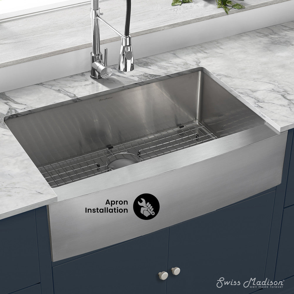 Rivage 33 x 21 Stainless Steel, Single Basin, Farmhouse Kitchen Sink with Apron