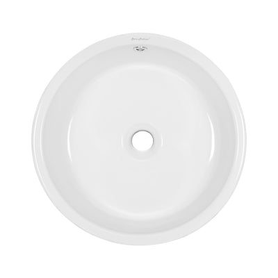 Monaco Round Ceramic Bathroom Vessel Sink in White