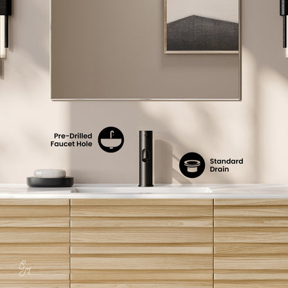 Cascade 48" Wall-Mounted Bathroom Vanity in Natural Oak with Sink Top