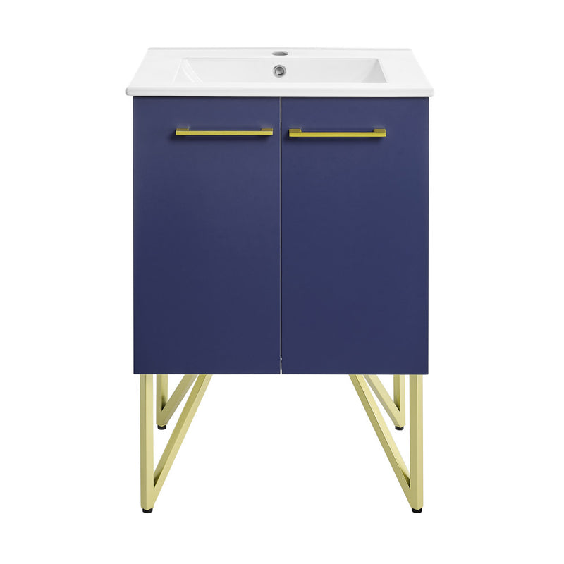 Annecy 24" Freestanding Bathroom Vanity in Navy Blue with Sink Top