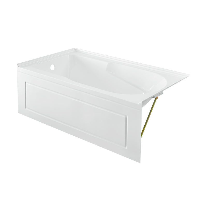 Concorde 60" x 32" Acrylic Glossy White, Alcove, Integral, Left-Hand Drain, Apron Bathtub