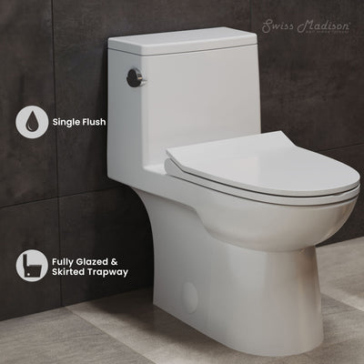 Daxton One-Piece Elongated Left Side Flush Toilet 1.28 gpf