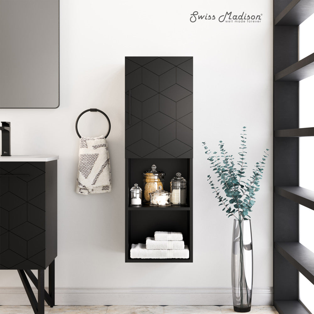 Annecy 15" W x 46" H x 12" D  Linen Cabinet in Phantom Black