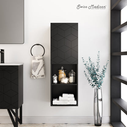 Annecy 15" W x 46" H x 12" D  Linen Cabinet in Phantom Black