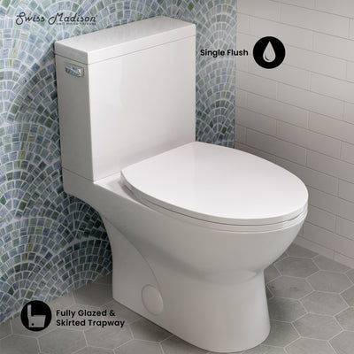 Cache Two-Piece Elongated Toilet Left Side Flush Handle Toilet 1.28 gpf