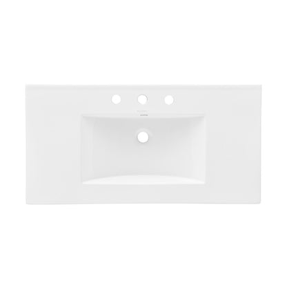 36" Ceramic Vanity Top with Three Faucet Holes