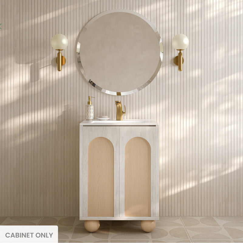 Plaisir II 24" Freestanding Bathroom Vanity Cabinet without Top in White Oak