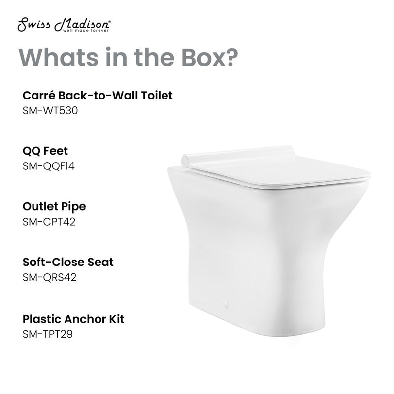 Carre Back-To-Wall Square Toilet Bowl