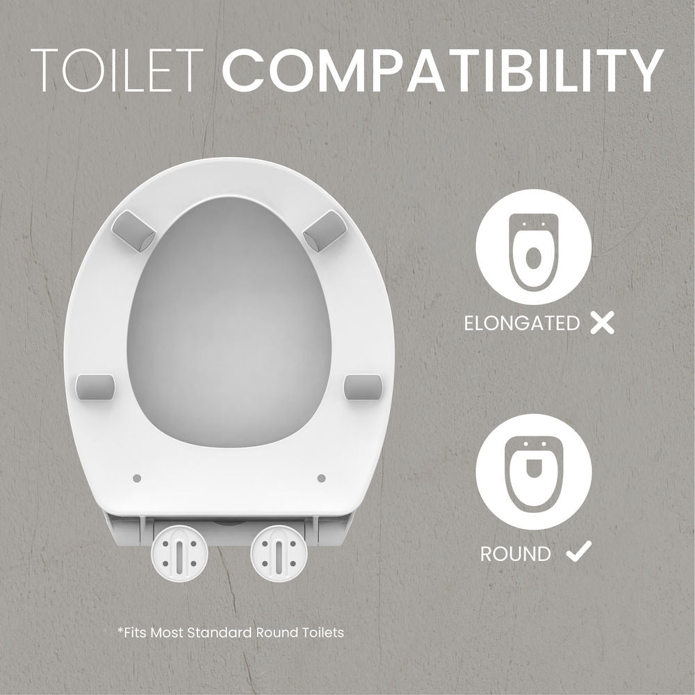 Ryse 3" Raised Round Soft Close ADA Compliant Toilet Seat in Glossy White