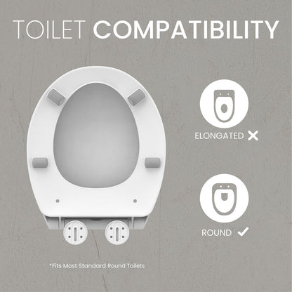 Ryse 3" Raised Round Soft Close ADA Compliant Toilet Seat in Glossy White