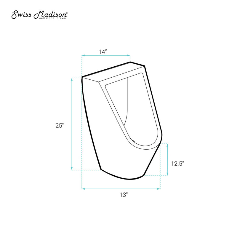 Voltaire Waterless Urinal in White