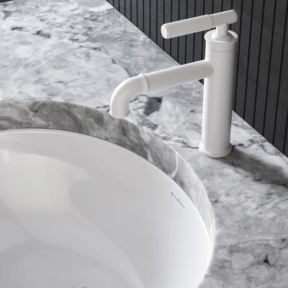 Avallon Single Hole, Single-Handle Sleek, Bathroom Faucet in Matte White