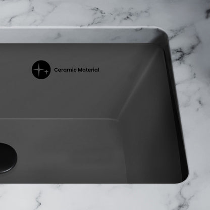 Voltaire 21" Rectangular Ceramic Undermount Bathroom Sink in Matte Gray