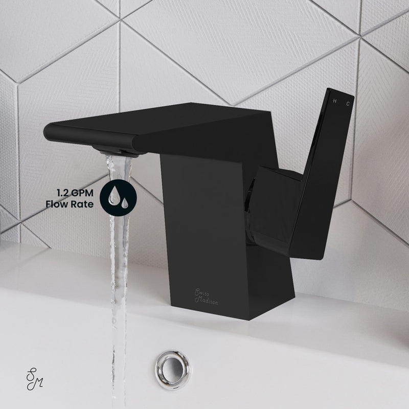 Carre Single Hole, Single-Handle, Bathroom Faucet in Matte Black