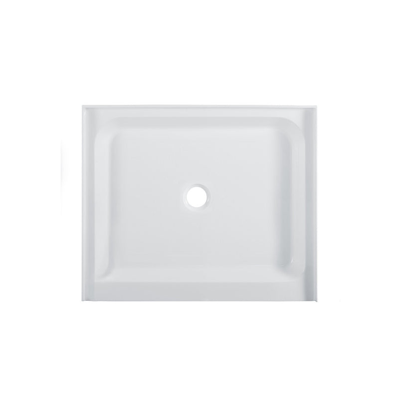 Voltaire 42" x 36" Acrylic White, Single-Threshold, Center Drain, Shower Base