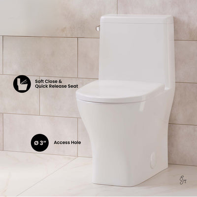 Sublime II One-Piece Round Toilet with Left Side Flush, 10" Rough-In 1.28 gpf