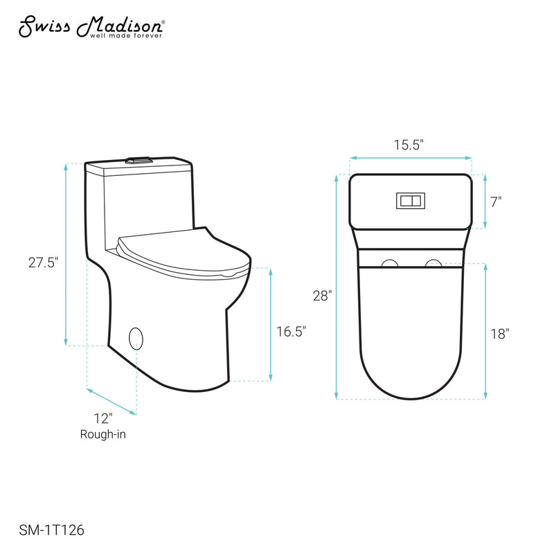 Daxton One-Piece Elongated Dual-Flush Toilet 1.1/1.6 gpf