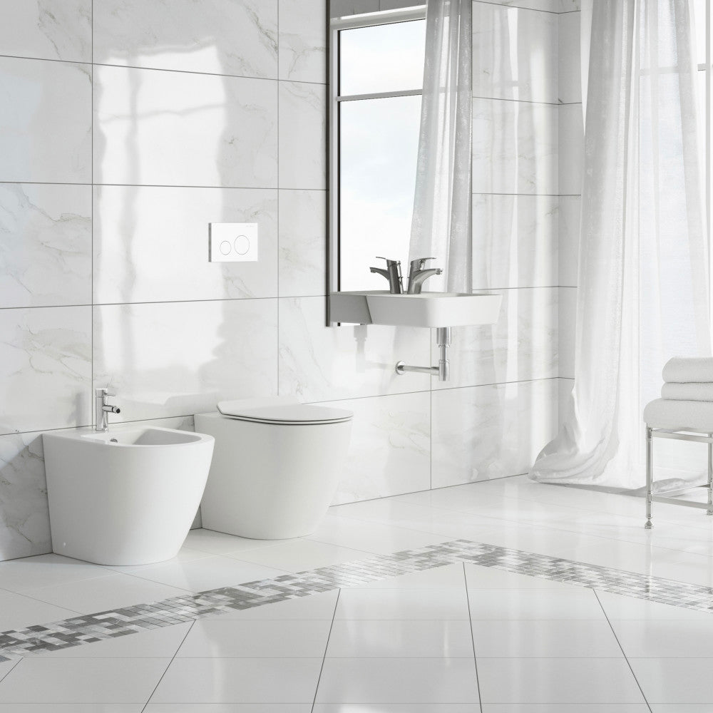St. Tropez Floor Mount Classic Bidet in Glossy White – Swiss