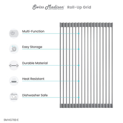 20 x 12 " Kitchen Sink Grid, Grey