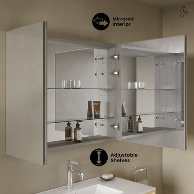 Cache 36 x 30 Rectangle Recessed/Wall Mount Medicine Cabinet with Mirrored Sides
