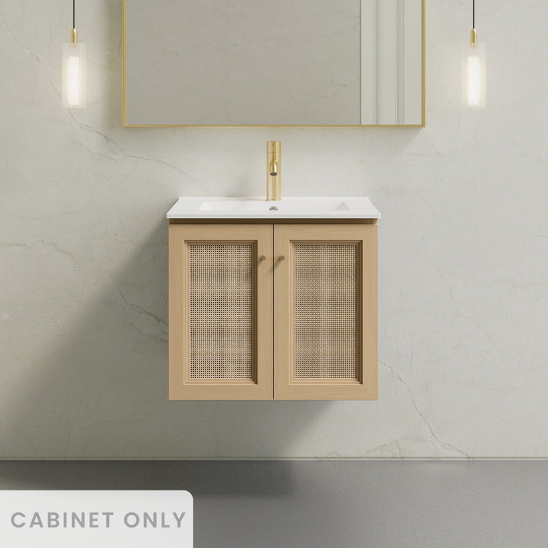 Classe 24" Wall-Mounted Bathroom Vanity in Natural Oak without Sink Top